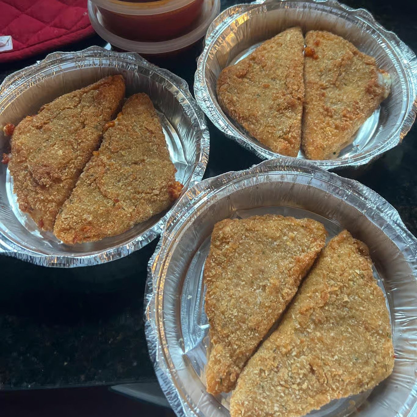 Fried Mozzarella Wedges.