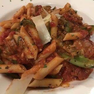 Sausage & Peppers Over Ziti